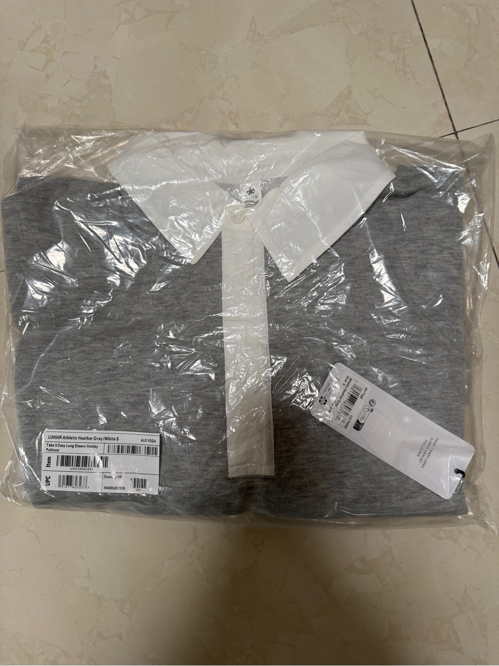 NWT Alo Yoga Grey Polo Pullover & Sweatpant Set Size S Campus Fit 📚 - Picture 3 of 8